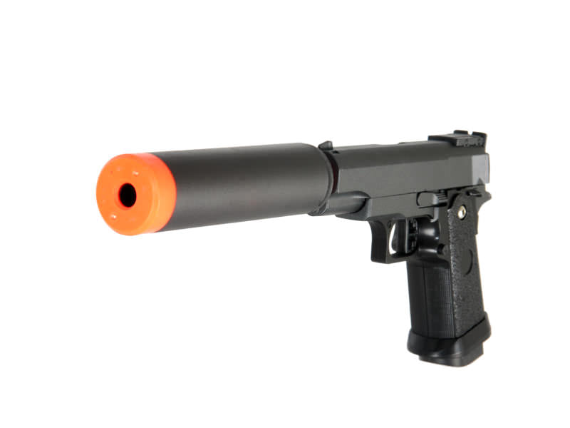 Spring G10A Rapid Fire 6mm Pistol FPS 200 Airsoft Gun With Silencer Collectible Weapons - Tophatter Daily Deals