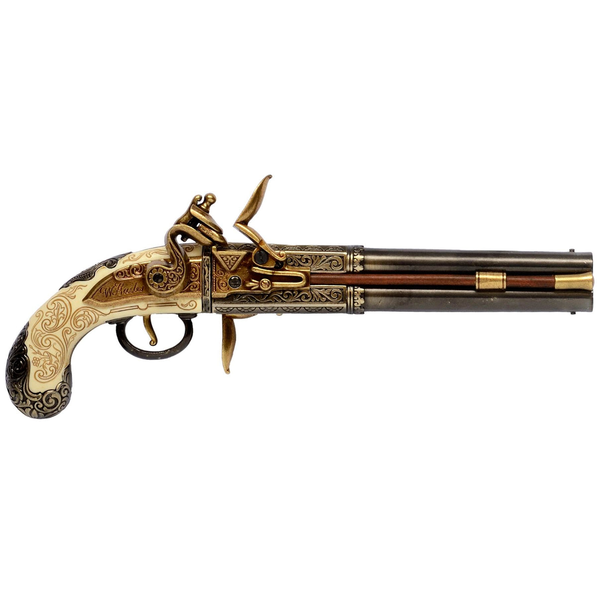 "Corsair" Double-Barrelled Turnover Flintlock Pistol - England 1750 Pistol Replica - Tophatter Daily Deals