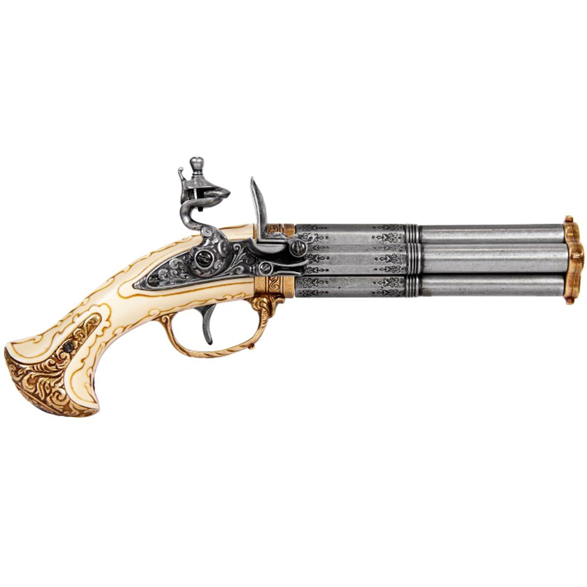 Assassin's Creed Black Flag - "Ivory Flare" 4 Barrel Revolving Flintlock Pistol Replica - Tophatter Daily Deals