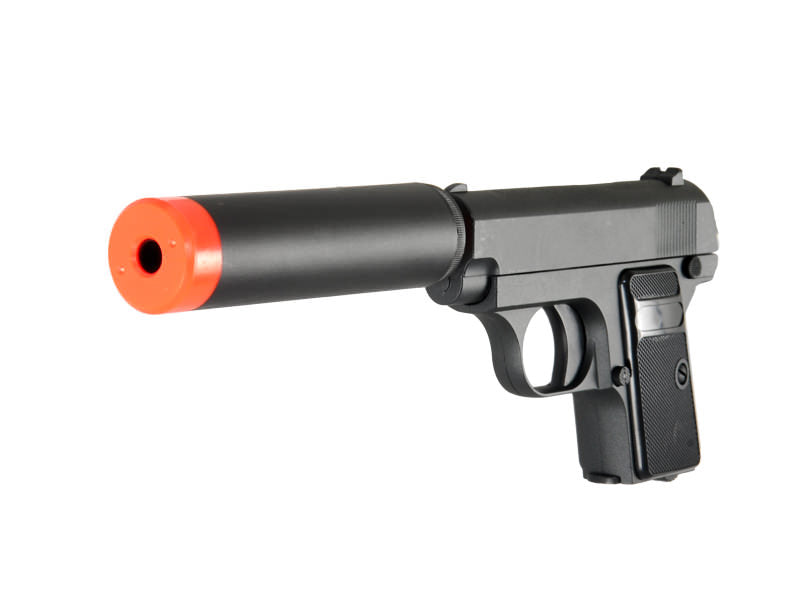 Spring Silenced Metal 911 .25 Pistol FPS-230 Airsoft Gun Collectible Weapons - Tophatter Daily Deals
