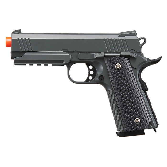 G25GY Metal 1911 Airsoft Warrior Spring Pistol With Rail in Grey - Tophatter's Army Products & Self Defense Collectible Weapons - Tophatter Daily Deals