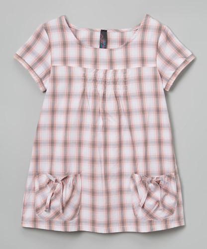 Girls Pink Plaid Dress Pink Plaid 1 Children / Dresses - Tophatter Daily Deals