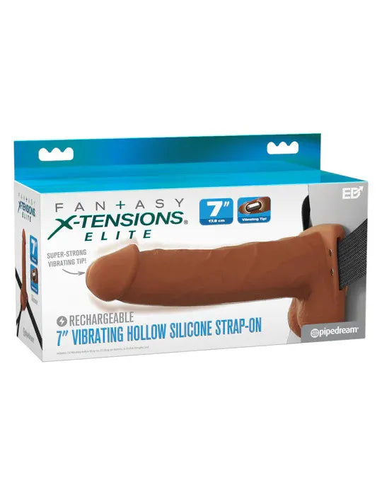 Fantasy X-Tensions Elite (Light) – 7 Inch Vibrating Hollow Silicone Strap-On > Dildos > Strap On Harnesses - Tophatter Daily Deals