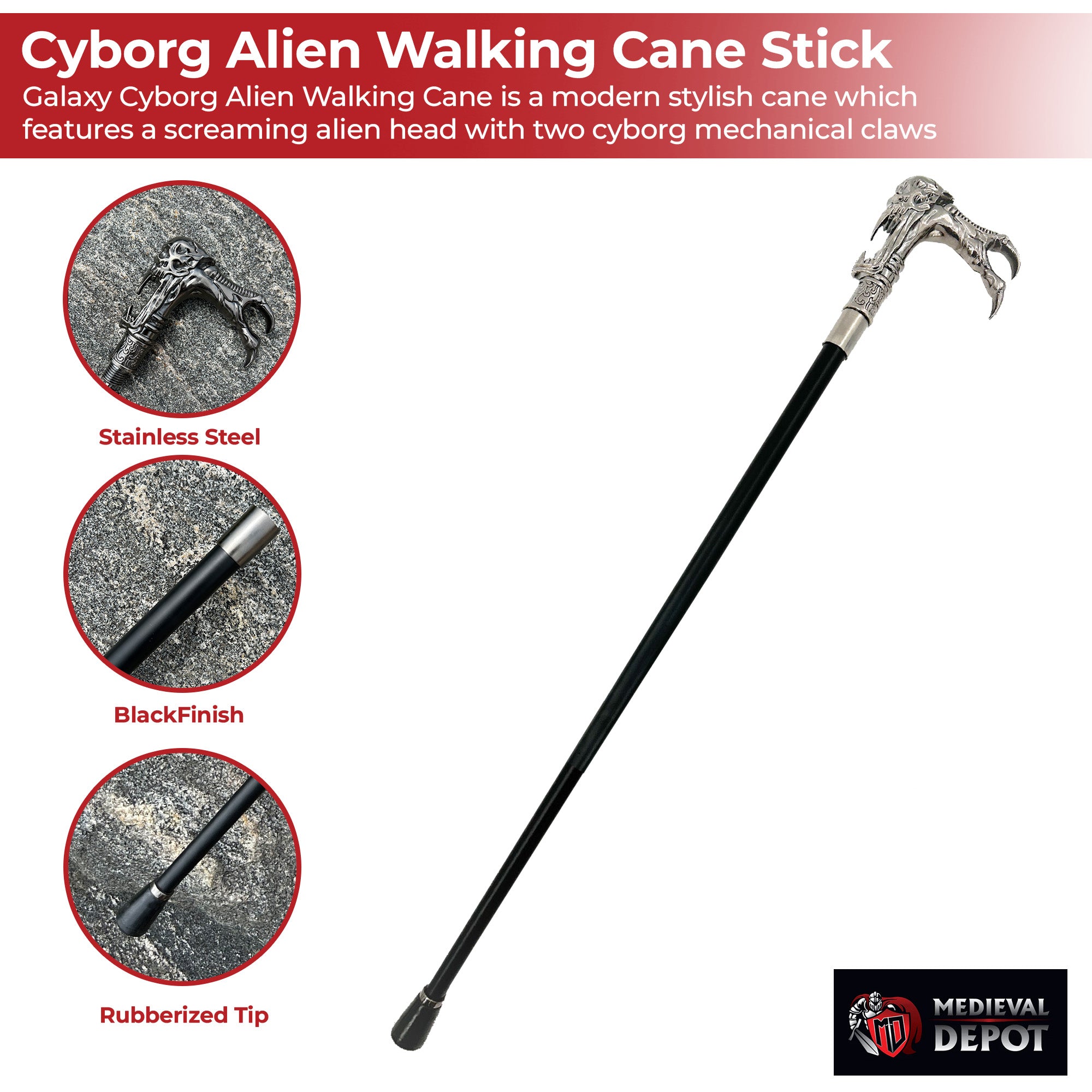 Galaxy Cyborg Alien Walking Cane Stick novelty items - Tophatter Daily Deals
