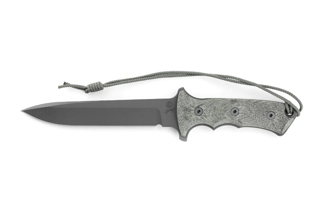 Chris Reeve Knives Green Beret - Black Canvas Micarta Handle - Coyote Sheath - GB7-1005 Fixed Blade - Tophatter Daily Deals