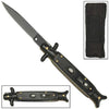9" Italian Milano Stiletto Fishtail Black w/ Gold Classic Automatic Knife Knife-Auto - Tophatter Daily Deals