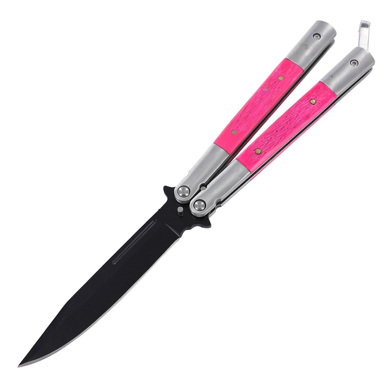 4" Blade Bubble Gum Pink Butterfly Knife - Tophatter's Guns'N'Weapons Store Collectible Weapons - Tophatter Daily Deals
