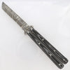 Micarta Butterfly Black Knife | Damascus Steel Blade | Tanto Point - TOPHATTER'S ARMORY DEALS Collectible Weapons - Tophatter Daily Deals