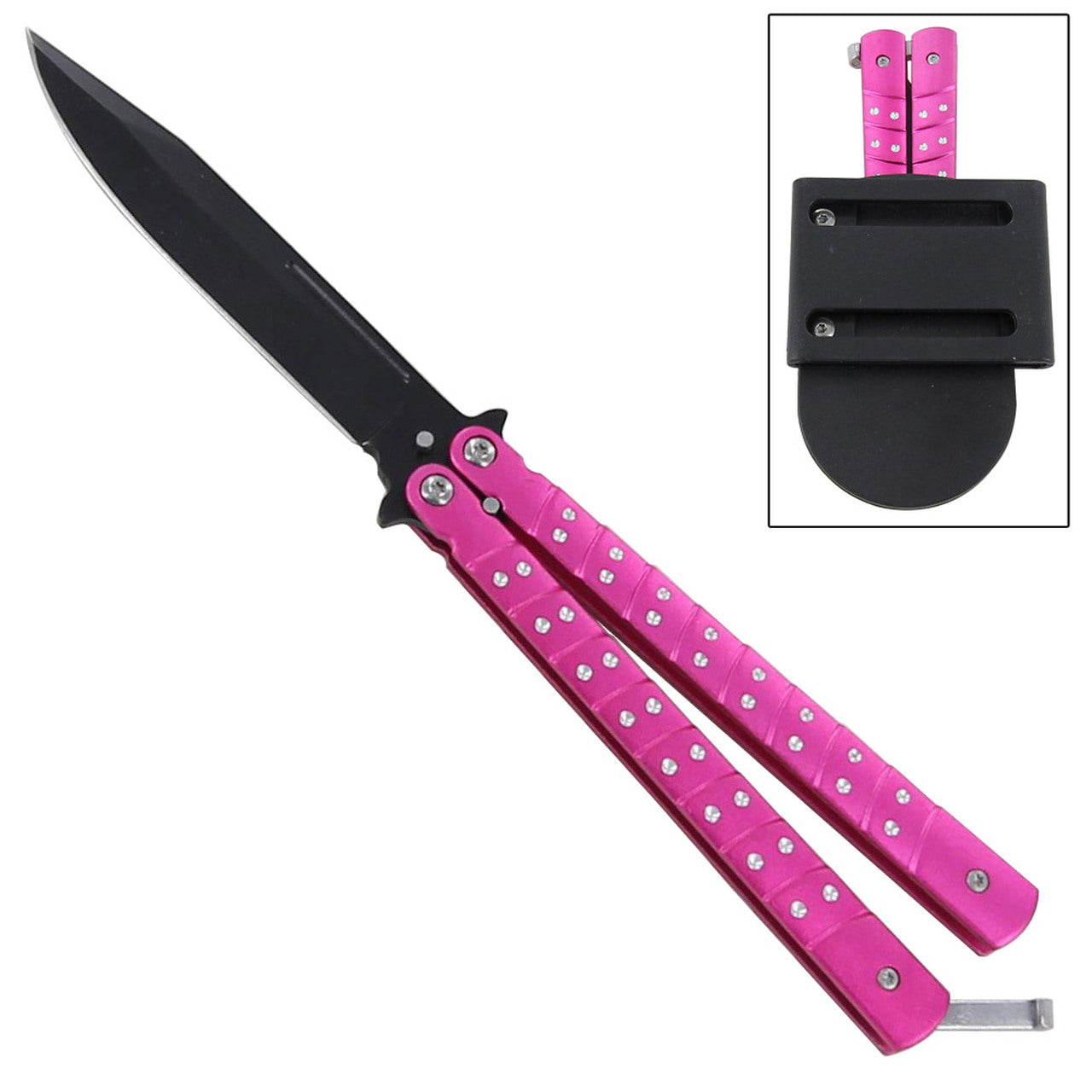 Studded Butterfly Knife Pink - TOPHATTER'S ARMORY DEALS Collectible Weapons - Tophatter Daily Deals