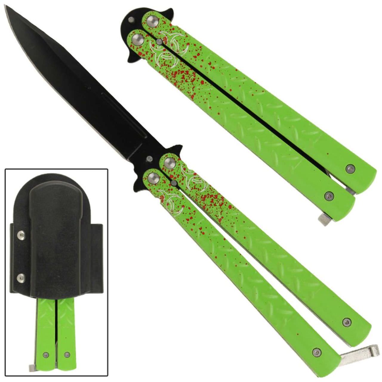 Bio-Hazard Crime Scene Butterfly Knife - Tophatter's Army Products & Self Defense Collectible Weapons - Tophatter Daily Deals