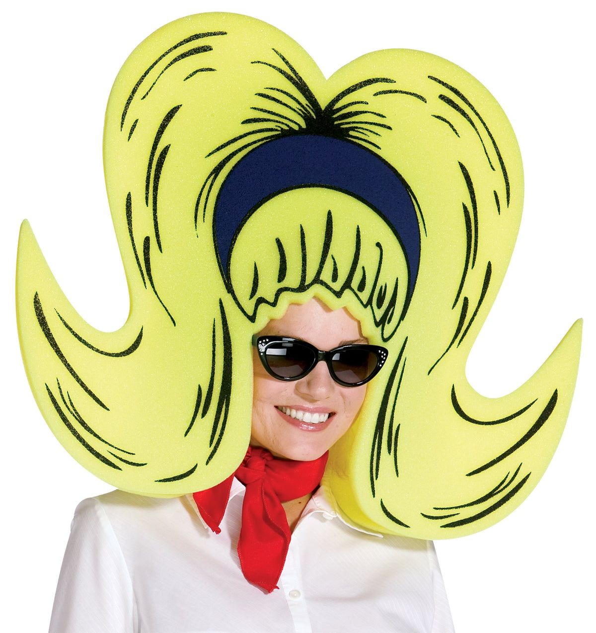Yellow Bouffant Foam Wig Giant Halloween Wigs - Tophatter Daily Deals