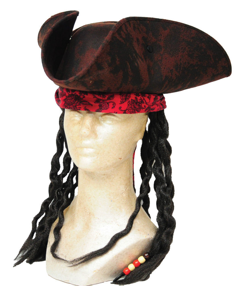 PIRATE HAT BROWN with DREAD Halloween Hats & Headpieces - Tophatter Daily Deals