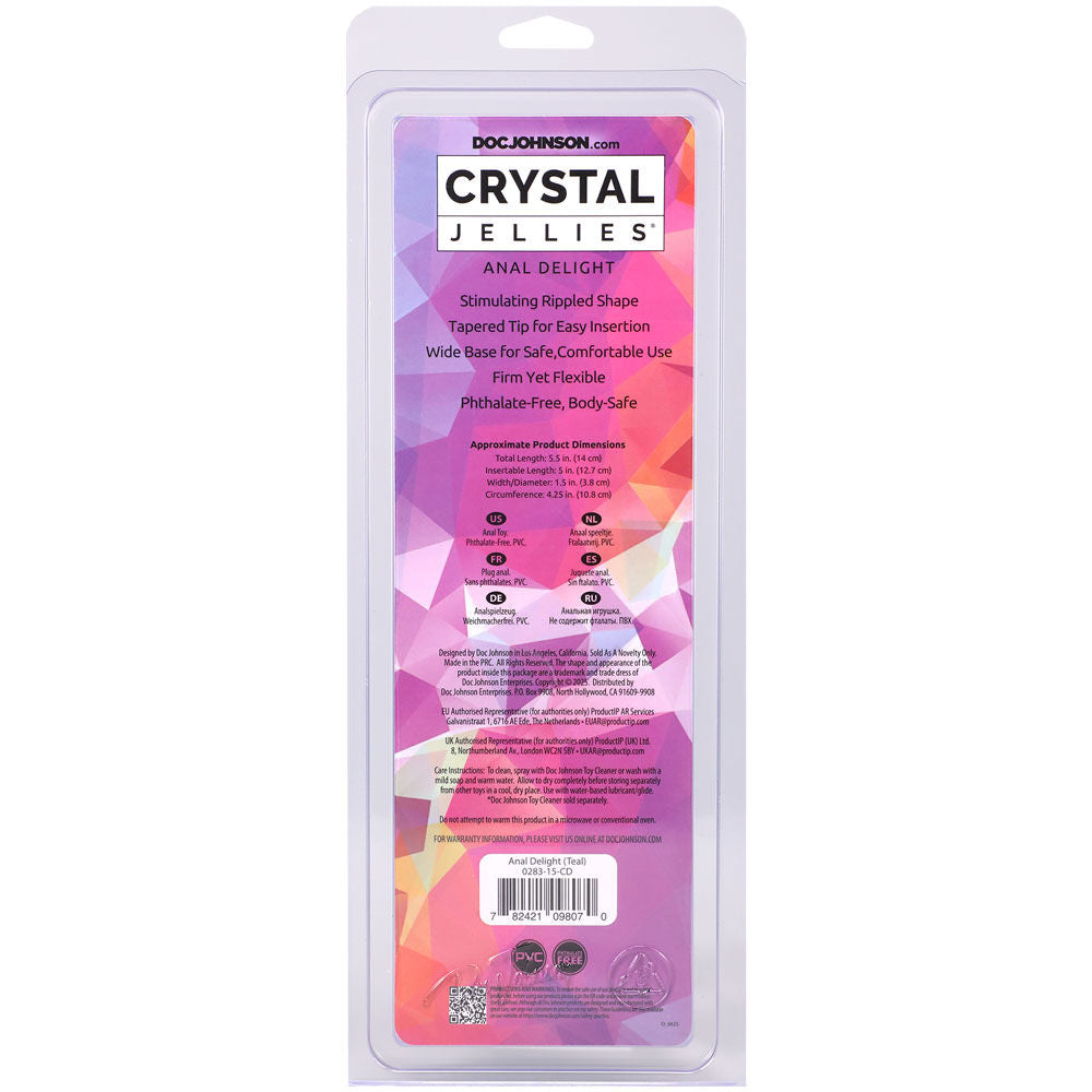 Doc Johnson Crystal Jellies (Teal) – 5 Inch Soft Anal Plug > Anal Range > Butt Plugs - Tophatter Daily Deals