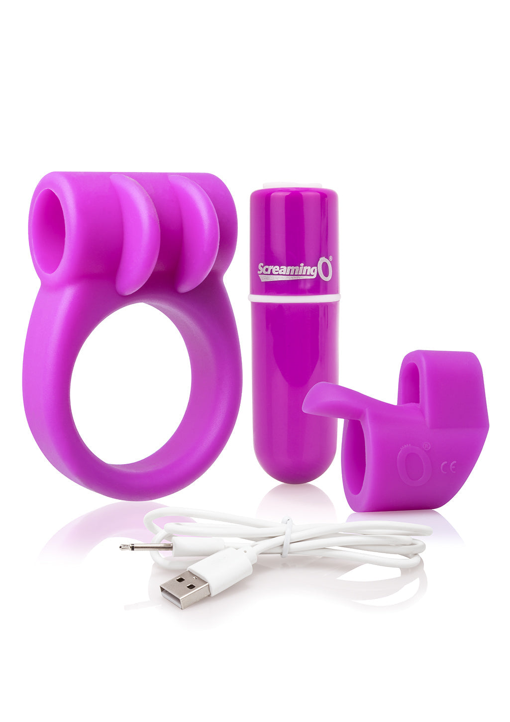 Charged Combo Kit 1 – Body-Safe Silicone Cock Ring and Fingertip Sleeve Kit > Sex Toys > Couples Toys - Tophatter Daily Deals