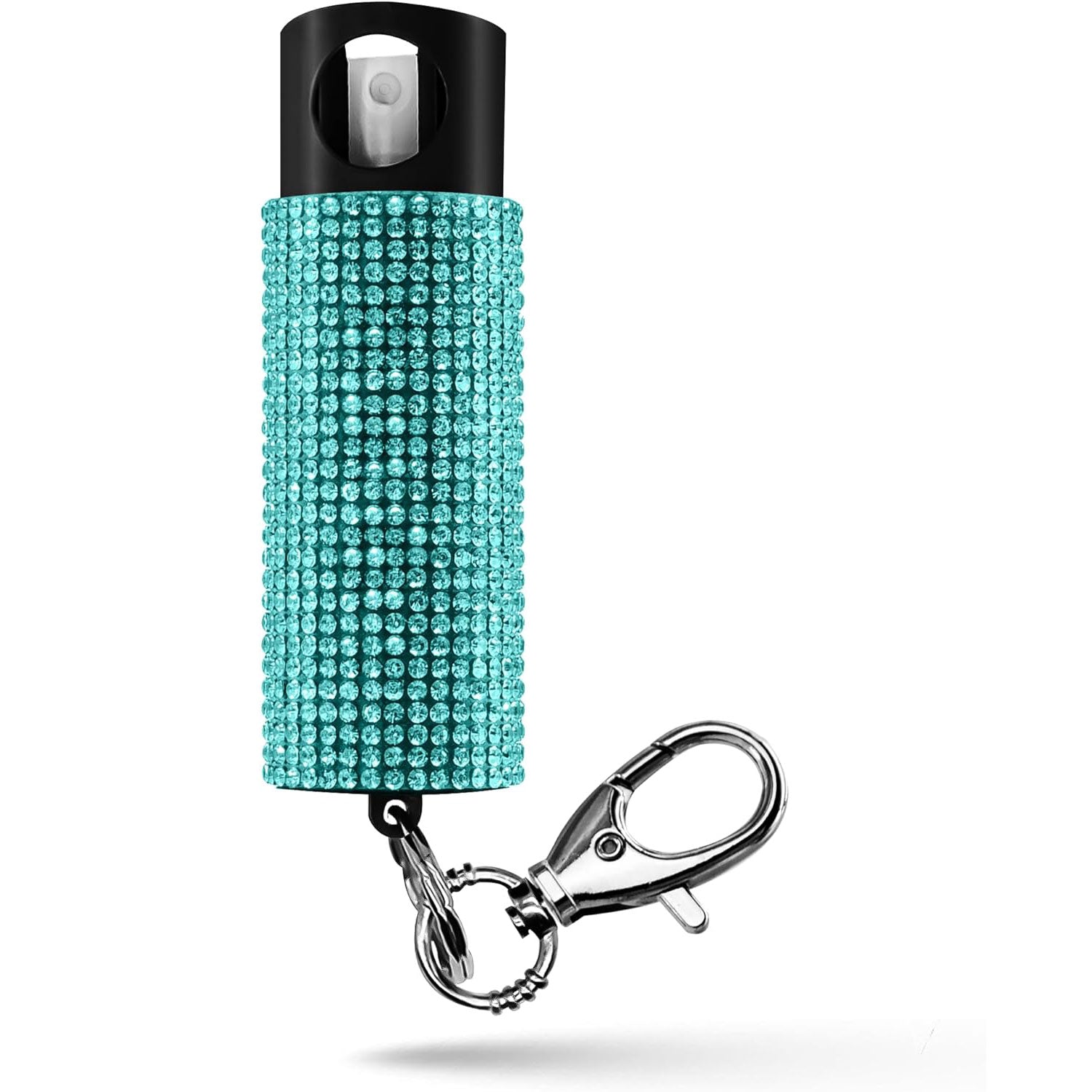 Bling It On Key Ring Self Defense Pepper Spray Teal Jeweled Cary Case - Tophatter's Guns'N'Weapons Store Collectible Weapons - Tophatter Daily Deals