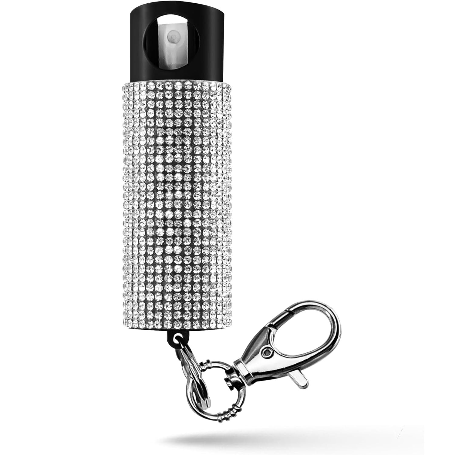 Bling It On Key Ring Self Defense Pepper Spray White Jeweled Cary Case - Tophatter's Army Products & Self Defense Collectible Weapons - Tophatter Daily Deals