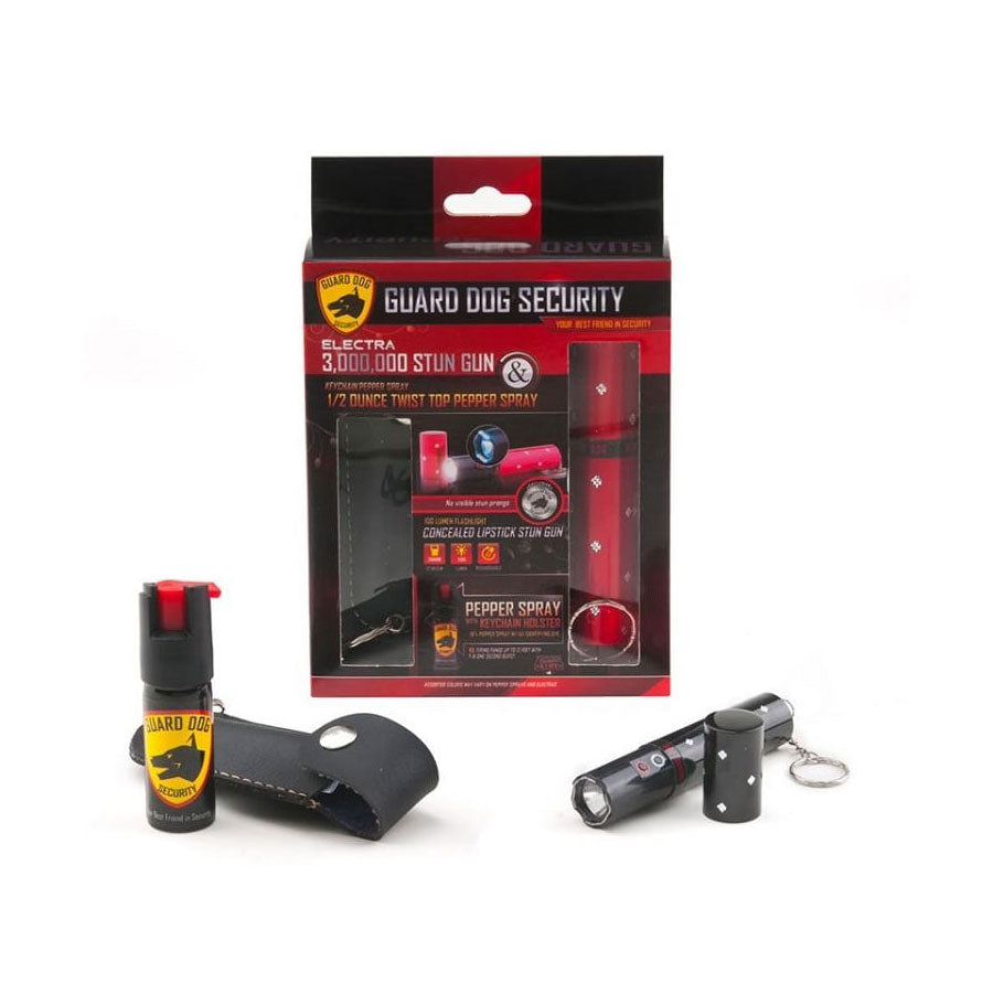 3 Million Volt Concealed Lipstick Stun Gun + Pepper Spray Gift Set Black - TOPHATTER'S ARMORY DEALS Collectible Weapons - Tophatter Daily Deals