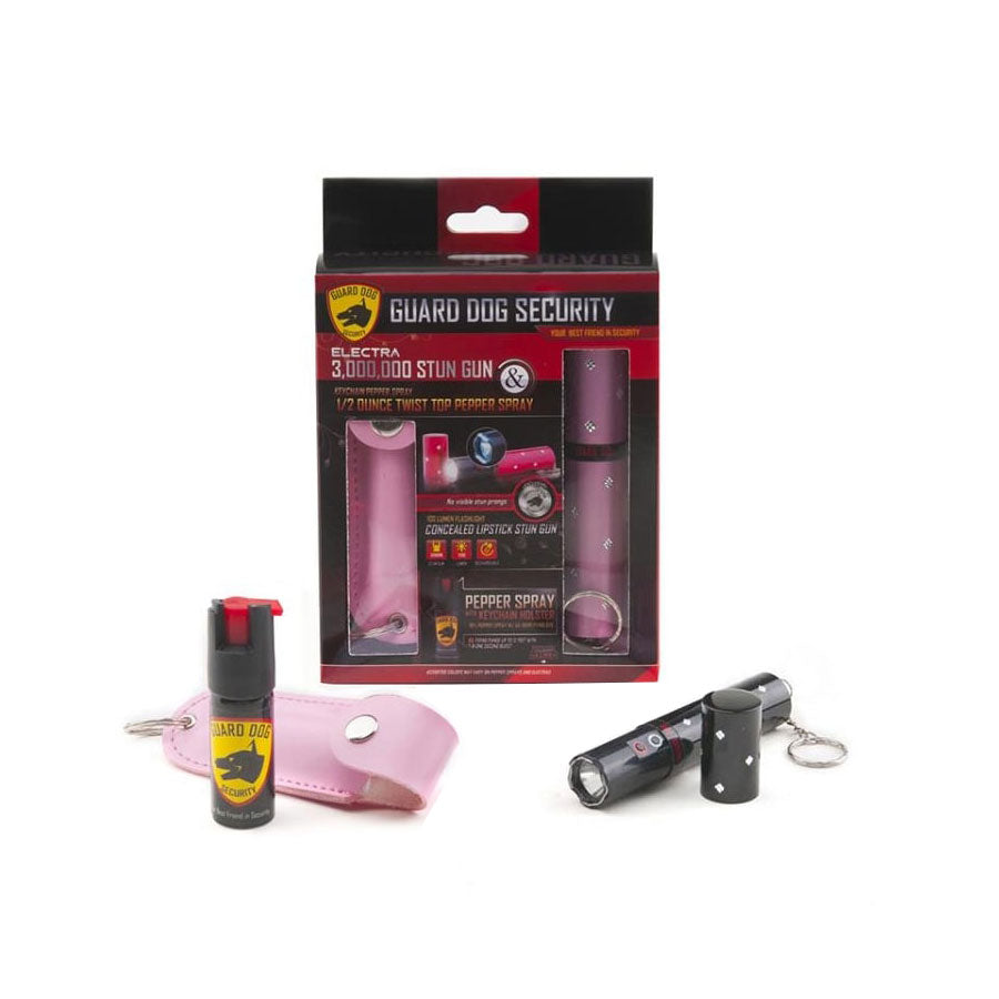 3 Million Volt Concealed Lipstick Stun Gun + Pink Pepper Spray Gift Set Collectible Weapons - Tophatter Daily Deals