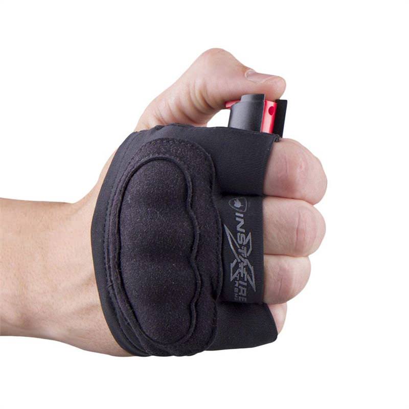 InstaFire Extreme Self Defense Pepper Spray With Knuckle Defense Black Collectible Weapons - Tophatter Daily Deals