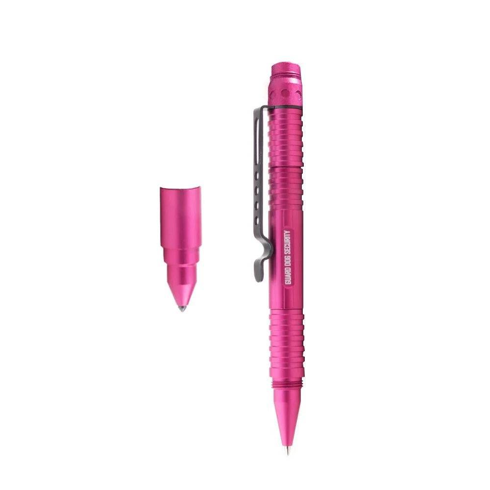Pink Tactical Pen with Tungsten Steel Pressure Tip and 30 Lumen Tactical Flashlight Collectible Weapons - Tophatter Daily Deals