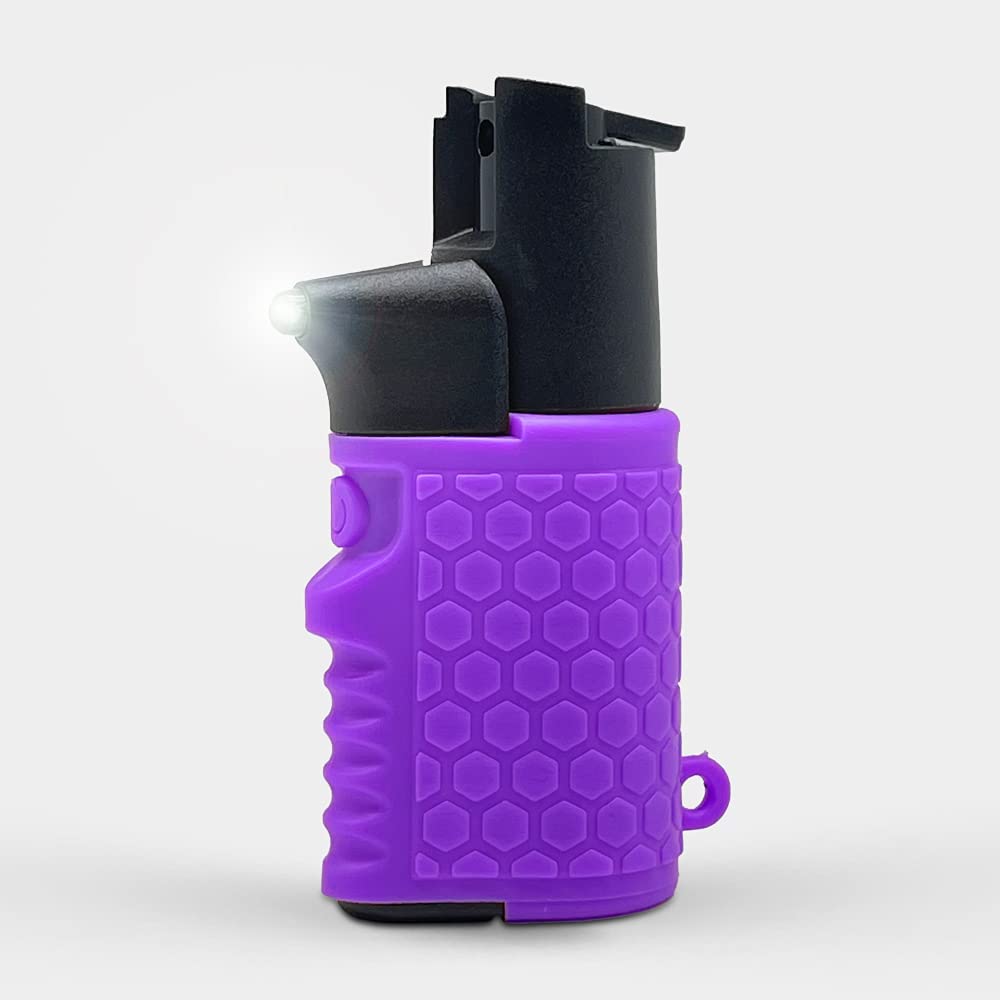 Light EM Up - Self Defense Combo with Red Pepper Spray & Flashlight - Purple - Tophatter's Inc. Weapons Store Online Collectible Weapons - Tophatter Daily Deals