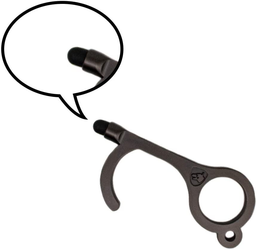 NoTouch Door Opener - Antimicrobial Hand Tool with Stylus Black Collectible Weapons - Tophatter Daily Deals
