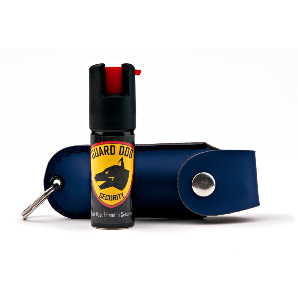 Blue Personal Defense Pepper Spray OC-18 1/2 oz - Leather Case Collectible Weapons - Tophatter Daily Deals