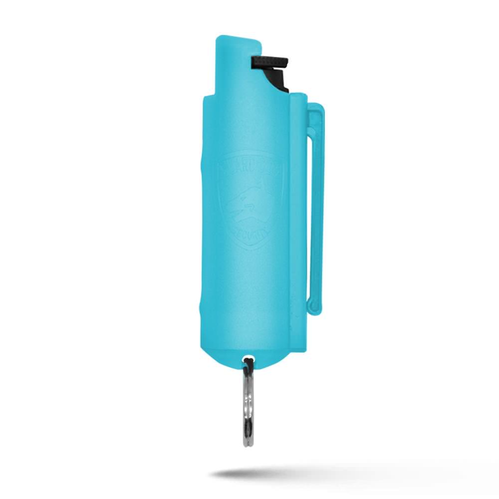 Light Blue Hard Case Personal Defense Pepper Spray Keychain With Belt Clip - Tophatter's Guns'N'Weapons Store Collectible Weapons - Tophatter Daily Deals