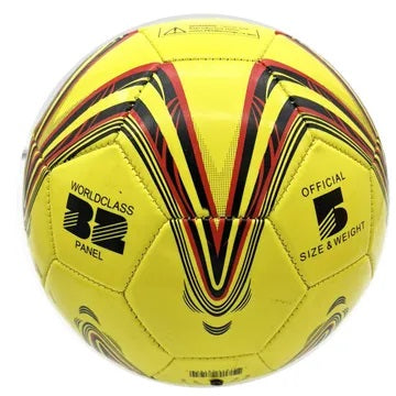 Soccer Ball Official Size 5 Yellow with Red & Black Star Design Fitness & Exercise - Tophatter Daily Deals