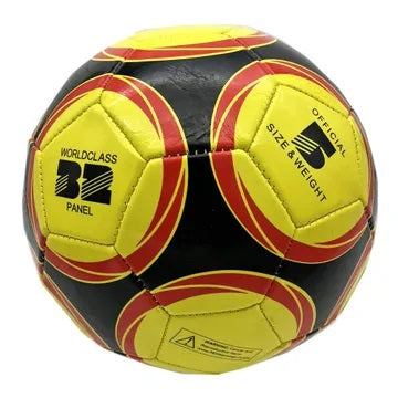 Soccer Ball Official Size 5 Black with Yellow & Red Circle Design Fitness & Exercise - Tophatter Daily Deals