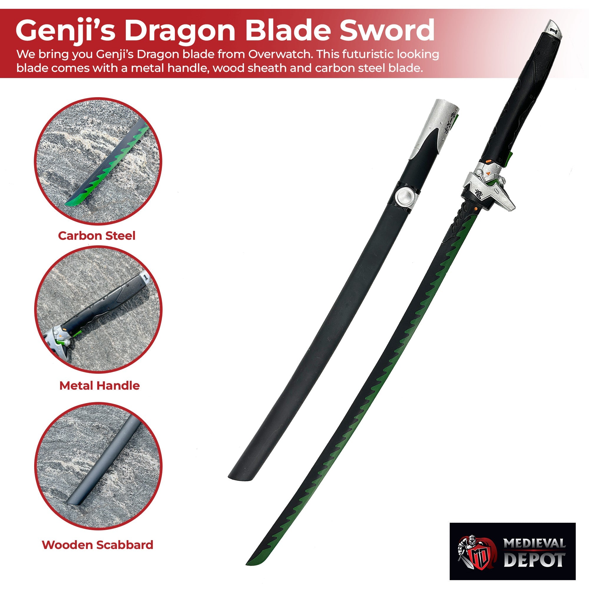 Genji Overwatch Ultimate Dragon Blade Swords - Tophatter Daily Deals