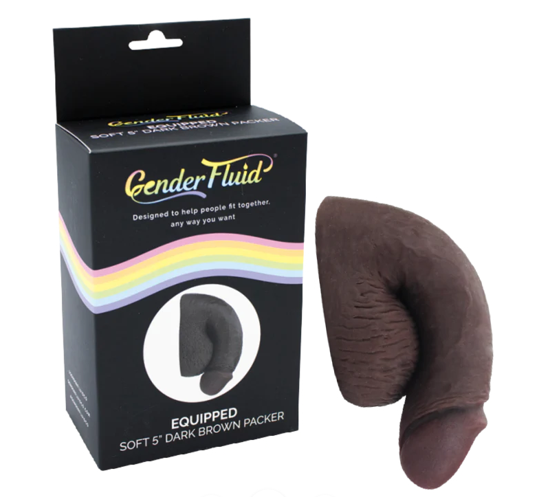 Gender Fluid Equipped Soft Packer 5 Inch Dark Brown Realistic Soft Prosthetic > Gender > Packers - Tophatter Daily Deals