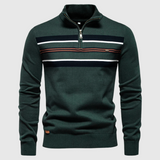 Fitted Classic Men's Half Zip Sweater - Slim Knit, Everyday Green - Tophatter Daily Deals