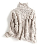 Soft Women’s Cashmere Sweater - Cable Knit, Cashmere, Casual Sand beige - Tophatter Daily Deals