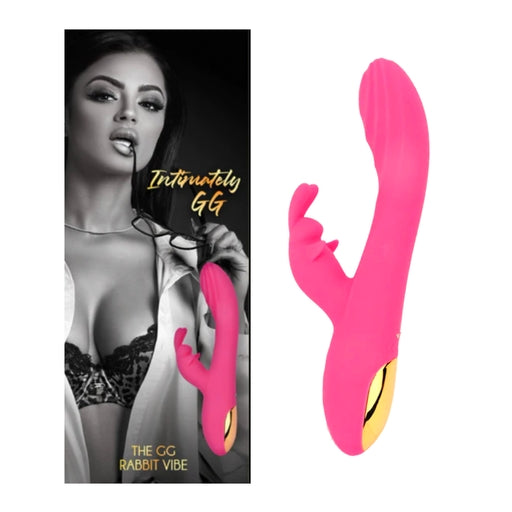 Intimately GG The GG Rabbit Vibe Bright Pink Food-Grade Silicone with Gold Accents > Vibrators > Ladies > Rabbit - Tophatter Daily Deals