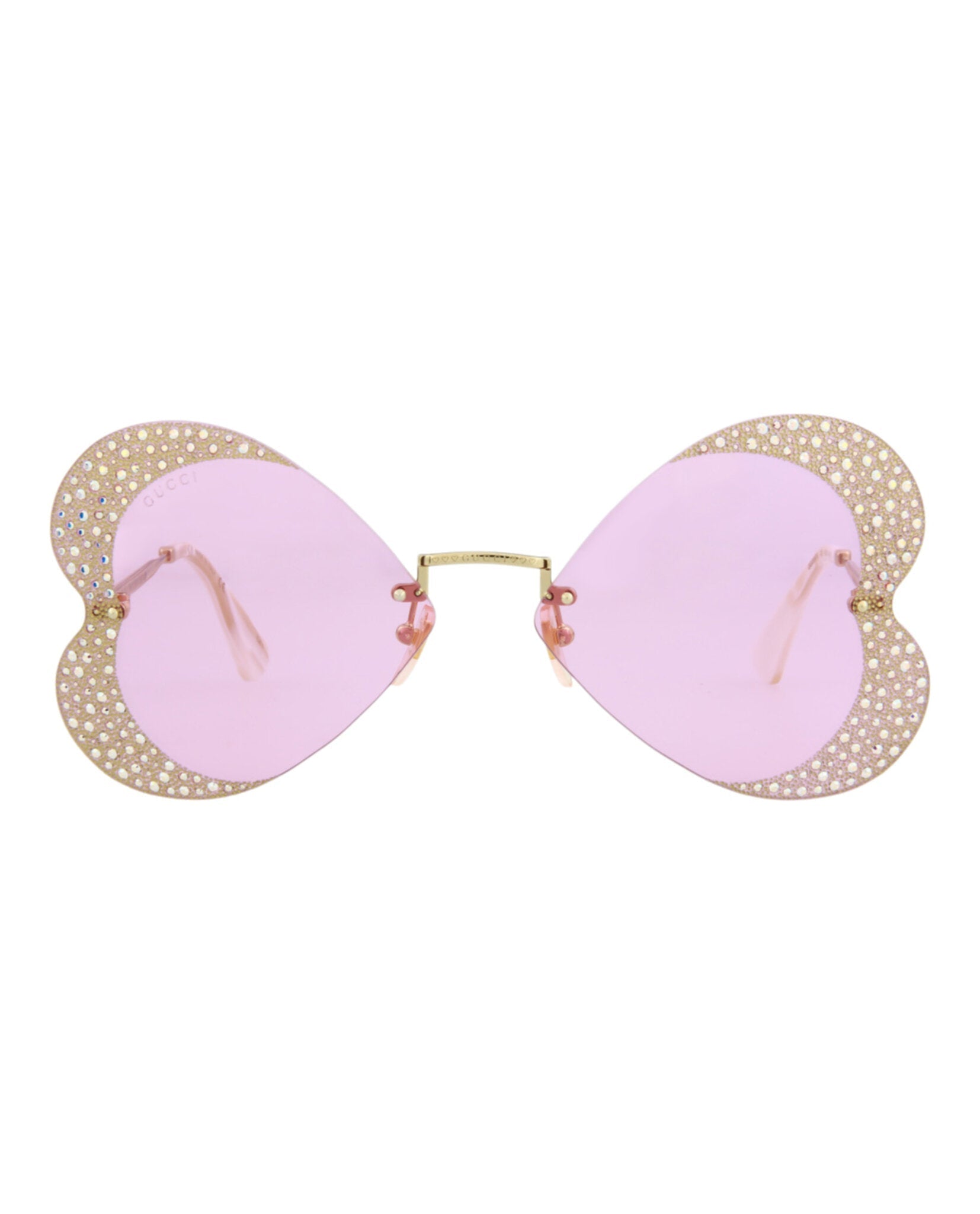 Gucci Cat Eye-Frame Metal Sunglasses Gold Gold Pink Sunglasses - Tophatter Daily Deals