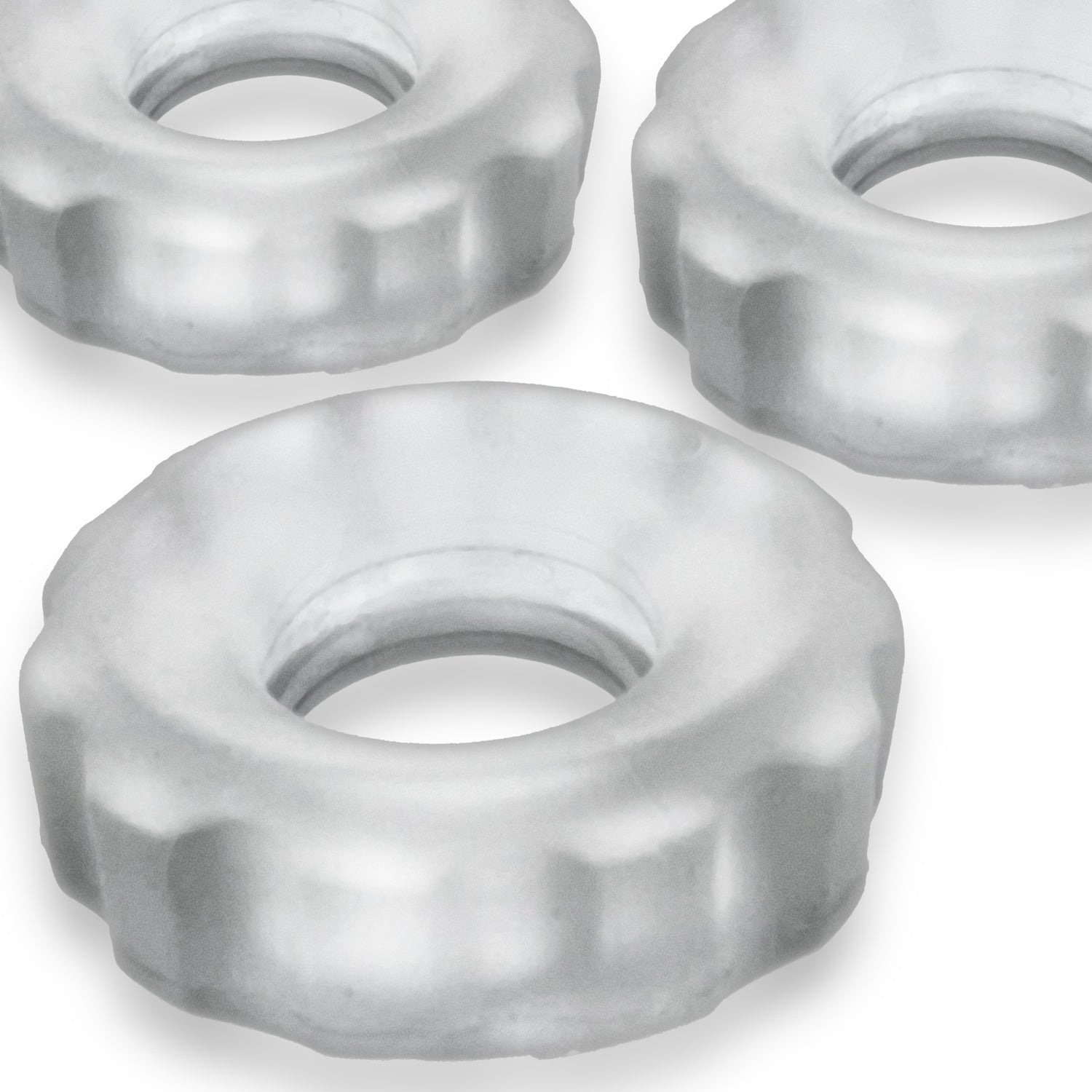 Super Hunkyjunk Three Piece Cockrings Clear Ice > Cock Ring > Sets - Tophatter Daily Deals