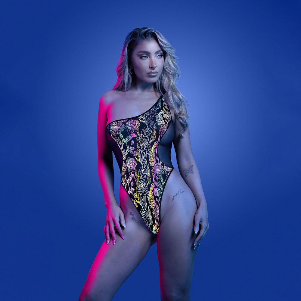 Glow Luminescent Flash (Black) – Reflective One-Shoulder Teddy M/L Size > Clothes > Teddies - Tophatter Daily Deals