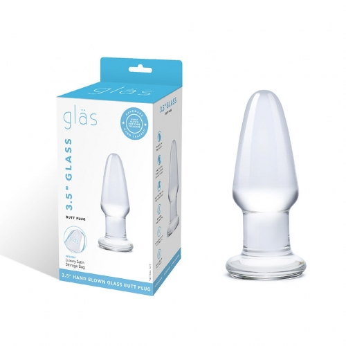 Glas 3.5 Inch Clear Hand Blown Glass Butt Plug with Tapered Tip for Beginner-Friendly Anal Play > Glass > Toys - Tophatter Daily Deals