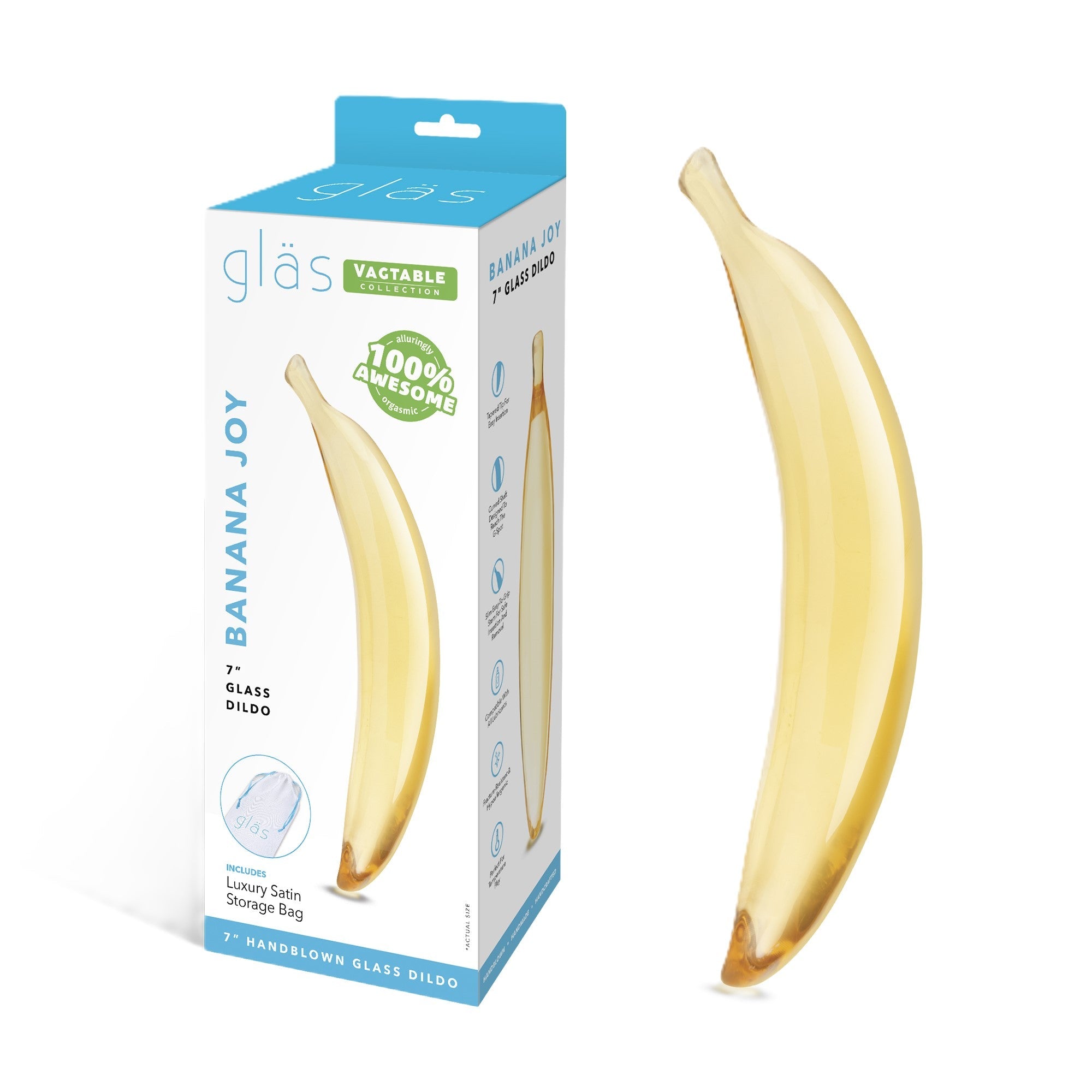 Glas Banana Joy 7 Inch Handblown Glass Dildo > Glass > Dildos - Tophatter Daily Deals
