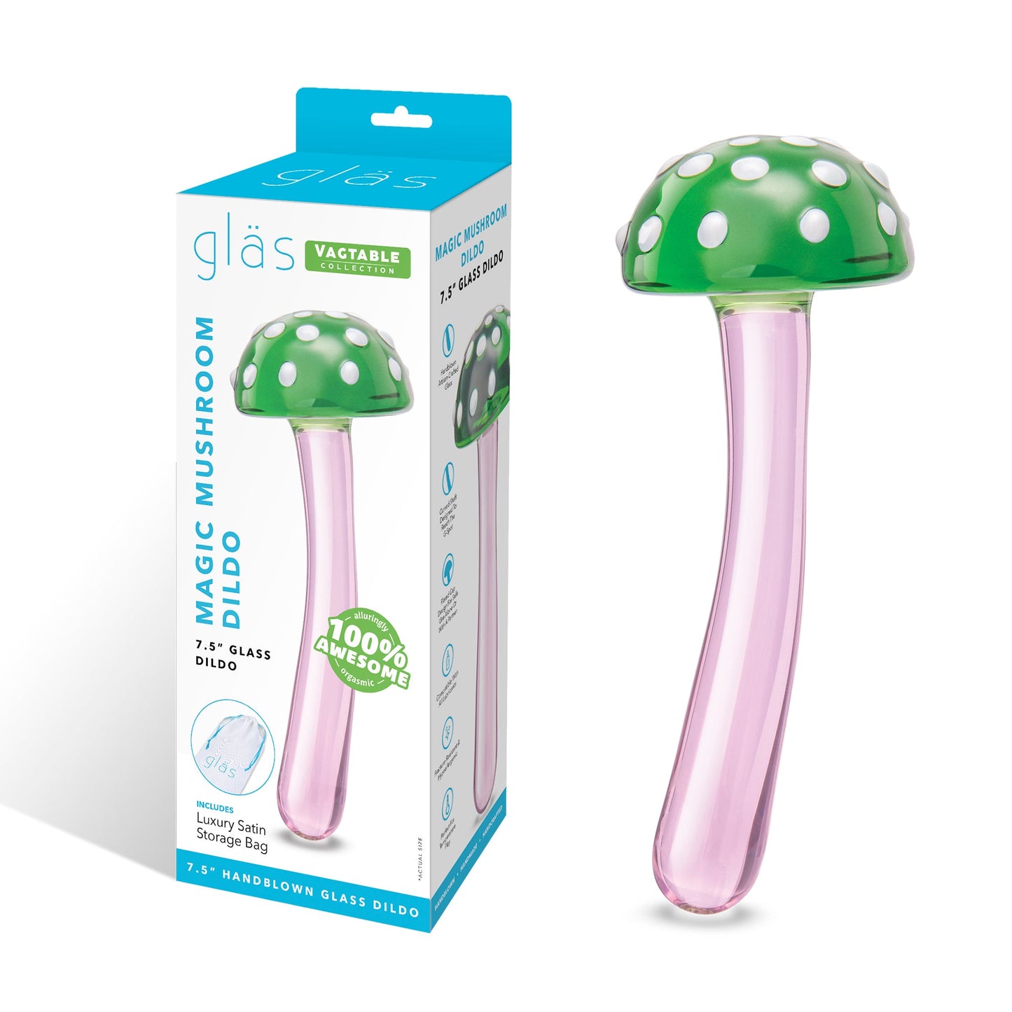 Glas Magic Mushroom 7.5 Inch Glass Dildo > Glass > Dildos - Tophatter Daily Deals