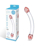 Glas 8 Inch Red Head Double Dildo Spiral Bulbous Glass Toy > Glass > Dildos - Tophatter Daily Deals