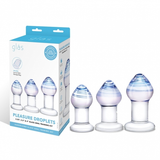 Glas Pleasure Droplets (Blue and White Swirl) – 3-Piece Glass Anal Training Kit > Glass > Toys - Tophatter Daily Deals