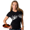 Hot Leathers Ladies Skeleton Hands Biker Tee Ladies Short Sleeve - Tophatter Daily Deals