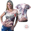 Hot Leathers Angel Wings Sublimation Ladies T-Shirt Ladies Short Sleeve - Tophatter Daily Deals