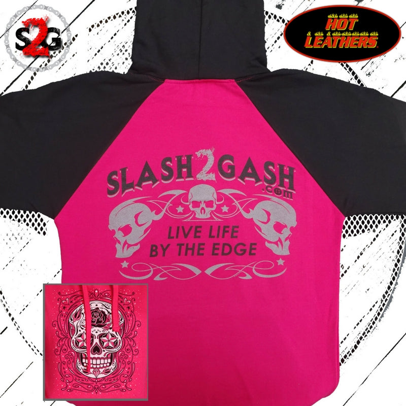 Hot Leathers Sugar Skull Raglan Sweat Shirt Ladies Pull Over Hoodie S2G Hoodies & Sweatshirts - Tophatter Daily Deals