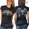 Hot Leathers Ladies Asphalt Angel Burnout Tee Ladies Short Sleeve - Tophatter Daily Deals