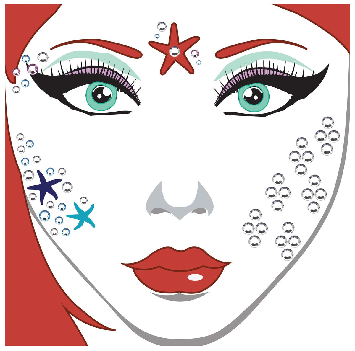Face Decal Mermaid Costume Accessories - Tophatter Daily Deals
