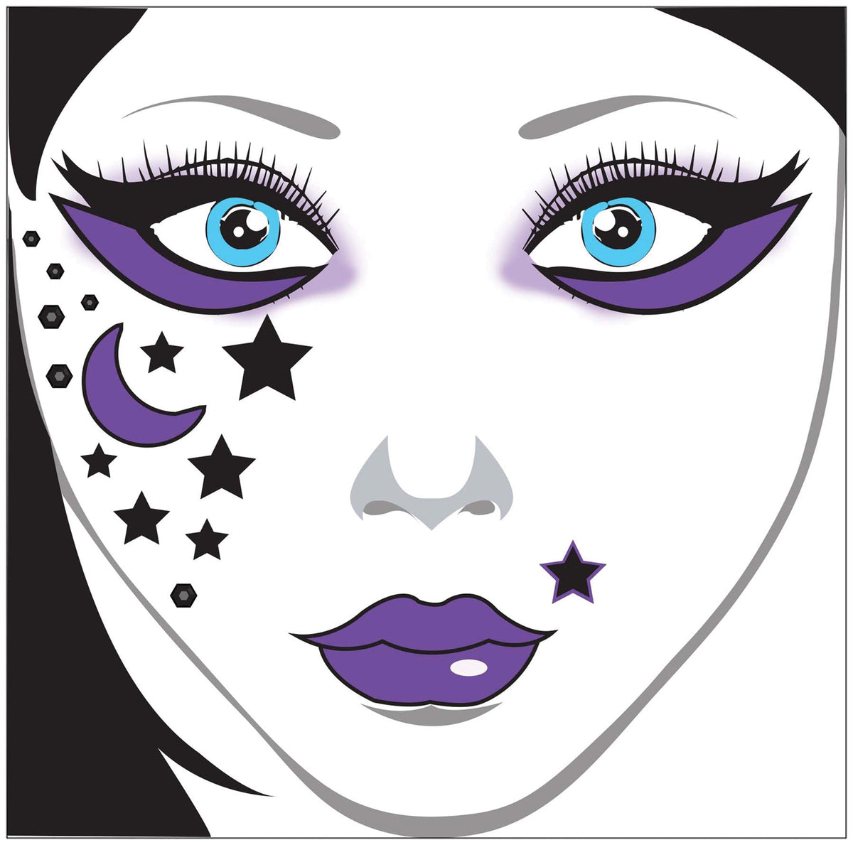 Face Decal Moon Stars Costume Accessories - Tophatter Daily Deals