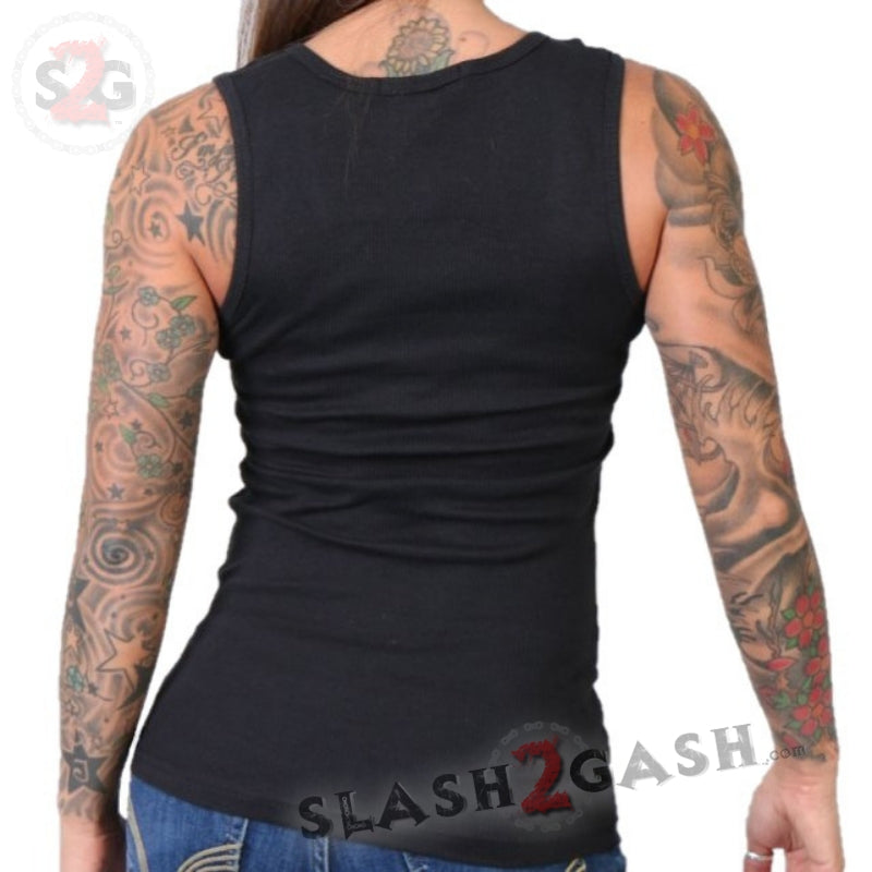 Hot Leathers Heart Breaker Corset Top with Foil Print Tank Top Ladies Tank Top - Tophatter Daily Deals